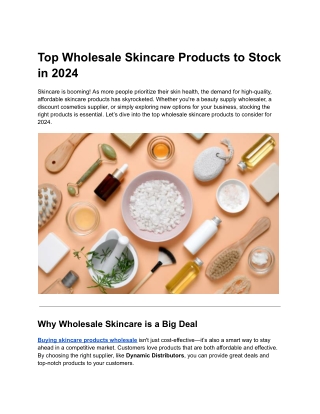 Top Wholesale Skincare Products to Stock in 2024