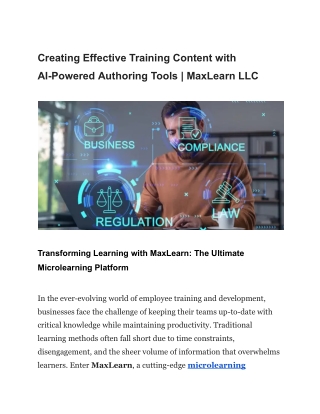 Creating Effective Training Content with AI-Powered Authoring Tools _ MaxLearn LLC