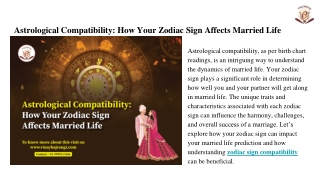 Astrological Compatibility_ How Your Zodiac Sign Affects Married Life