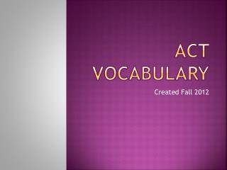 ACT Vocabulary