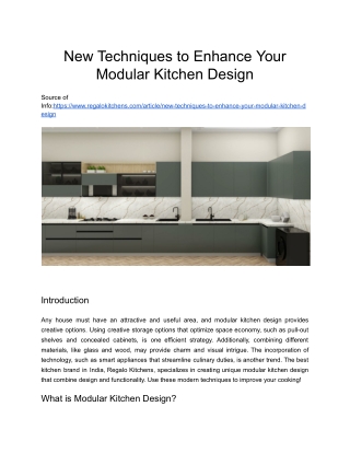 New Techniques to Enhance Your Modular Kitchen Design