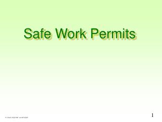 Safe Work Permits