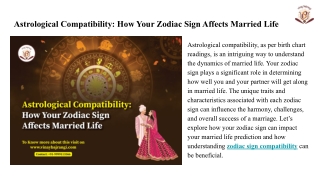 Astrological Compatibility_ How Your Zodiac Sign Affects Married Life