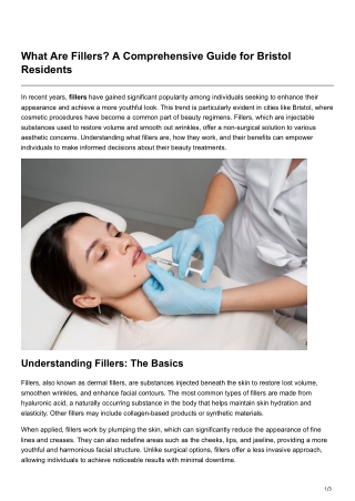 What Are Fillers A Comprehensive Guide for Bristol Residents