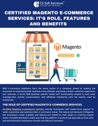 Certified Magento E-commerce Services: It’s Role, Features and Benefits