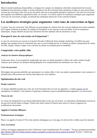 Les meilleures stratégies pour augmenter votre taux de conversion en ligne