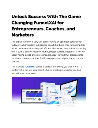 FunnelXAI Review: Boost Your Sales and Streamline Your Marketing Efforts