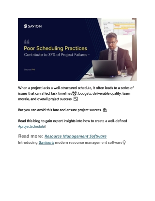 Poor scheduling practices contribute to 37 of project failures slideserve