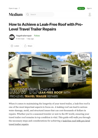 Leak-Free Roof Tips: 5th Wheel Camper Repair Michigan Experts