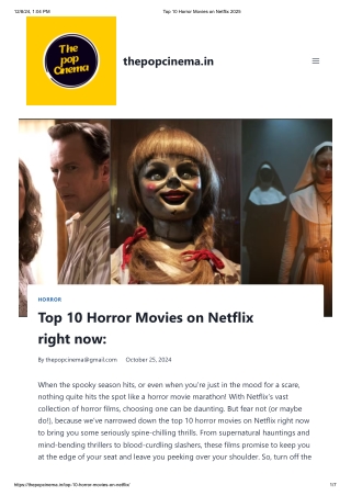 Top 10 Horror Movies on Netflix 2025