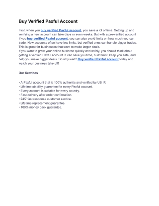 USA Best Place to Buy Verified Paxful Account 2025
