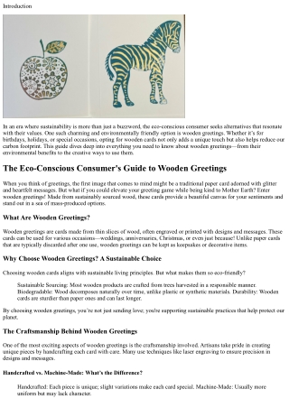 The Eco-Conscious Consumer's Guide to Wooden Greetings