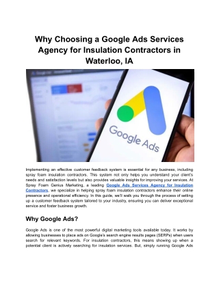 Why Choosing a Google Ads Services Agency for Insulation Contractors in Waterloo, IA