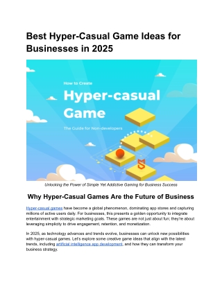 Best Hyper-Casual Game Ideas for Businesses in 2025