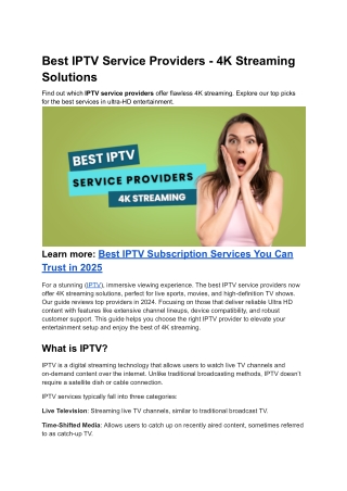 Best IPTV Service Providers - 4K Streaming Solutions