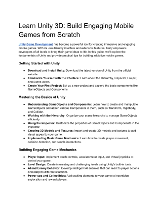 Build Engaging Mobile Games from Scratch