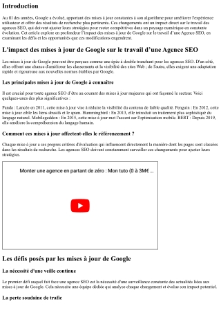 L’impact des mises à jour de Google sur le travail d’une Agence SEO