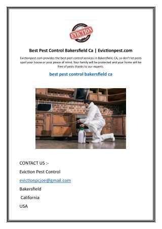 Best Pest Control Bakersfield Ca | Evictionpest.com