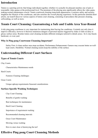 Ping Pong Court Cleansing: Ensuring a Safe and Usable Surface Area Year-Round