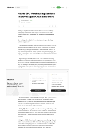 How to 3PL Warehousing Services Improve Supply Chain Efficiency
