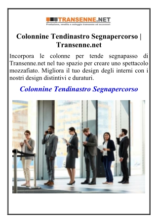 Colonnine Tendinastro Segnapercorso  Transenne.net