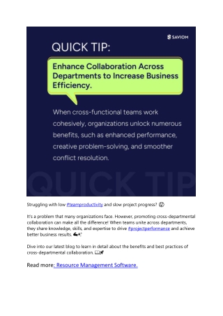 Improve Cross-Departmental Collaboration