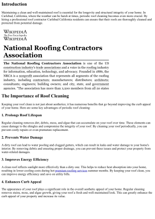 The Benefits of Periodic Roof Cleaning in Carlsbad, California