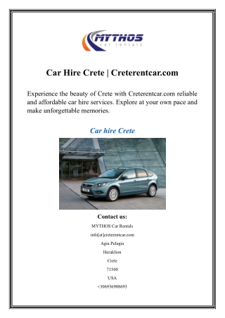 Car Hire Crete  Creterentcar.com