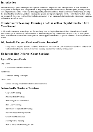 Ping Pong Court Of Law Cleansing: Making Certain a Safe as well as Playable Area