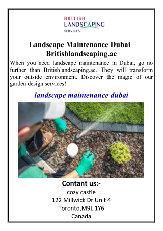 Landscape Maintenance Dubai  Britishlandscaping.ae