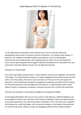 AdultWebcamShiftsToMonitorInTheNextEra