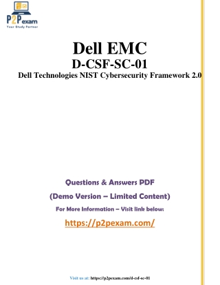 D-CSF-SC-01 PDF: Exam Questions & Answers