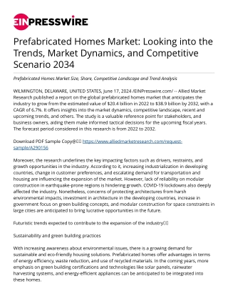 Prefabricated Homes Market Expected to Reach USD 38.9 Billion, growing at a CAGR