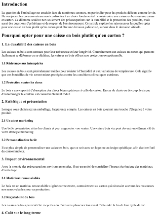 Pourquoi opter pour une caisse en bois plutôt qu'en carton ?