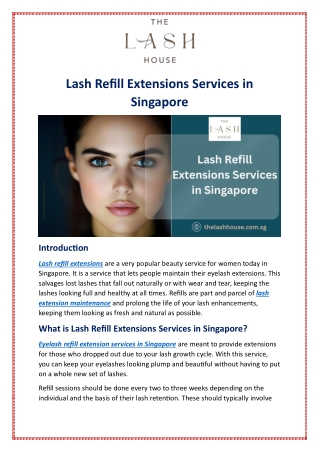 Lash Refill Extensions Services in Singapore