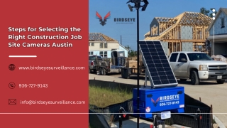 Steps for Selecting the Right Construction Job Site Cameras Austin
