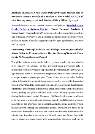 Inhaled Nitric Oxide Delivery System Market