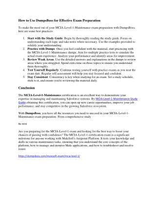MCIA-Level-1-Maintenance Dumps by DumpsBoss Stay Ahead of the Curve