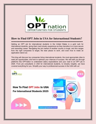 How to Find OPT Jobs For International Students