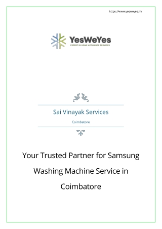 Trusted Samsung Washing Machine Service