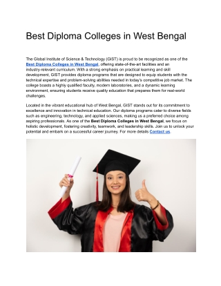 Best Diploma Colleges in West Bengal