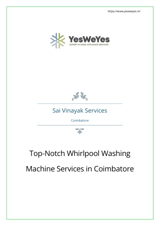 Top-Notch Whirlpool Washing Machine Services