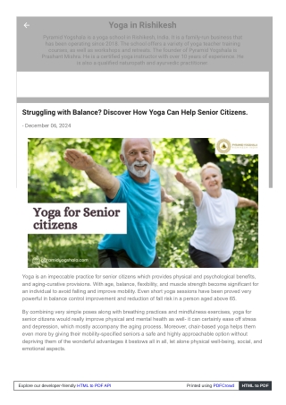 "Senior Serenity: Yoga for Body and Mind Renewal"