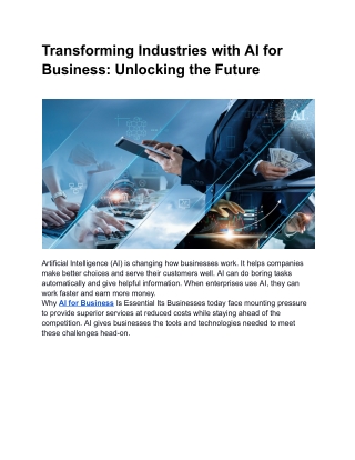Transforming Industries with AI for Business_ Unlocking the Future
