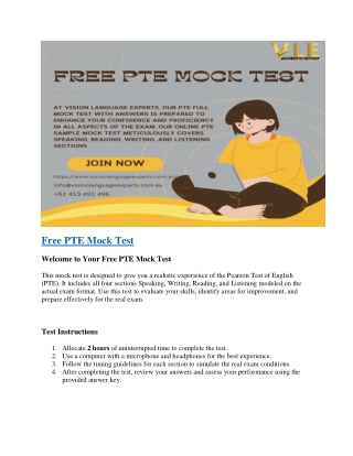 Free PTE Mock Test
