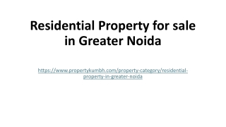 Residential Property for sale in Greater Noida