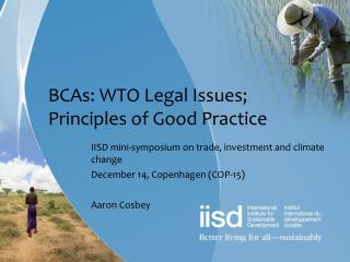 BCAs: WTO Legal Issues; Principles of Good Practice