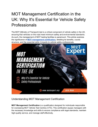 MOT Management Certification in the UK_ Why It's Essential for Vehicle Safety Professionals (1)