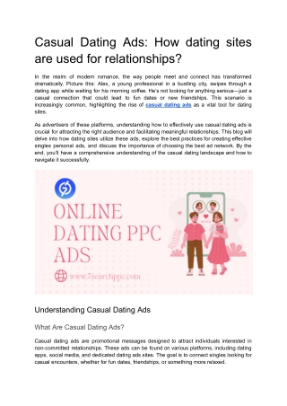 Casual Dating Ads: How dating sites are used for relationships?