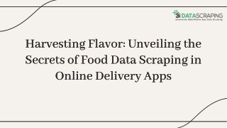 Food Data Scraping - Online Food Delivery App Scraping